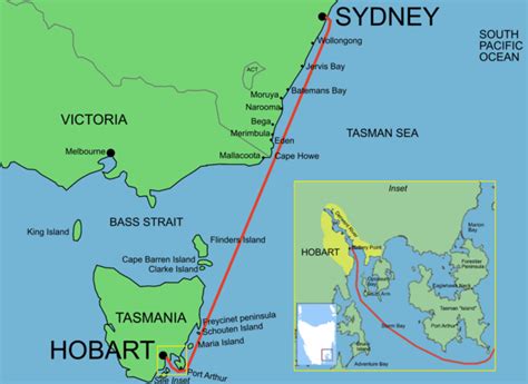 sydney hobart race map